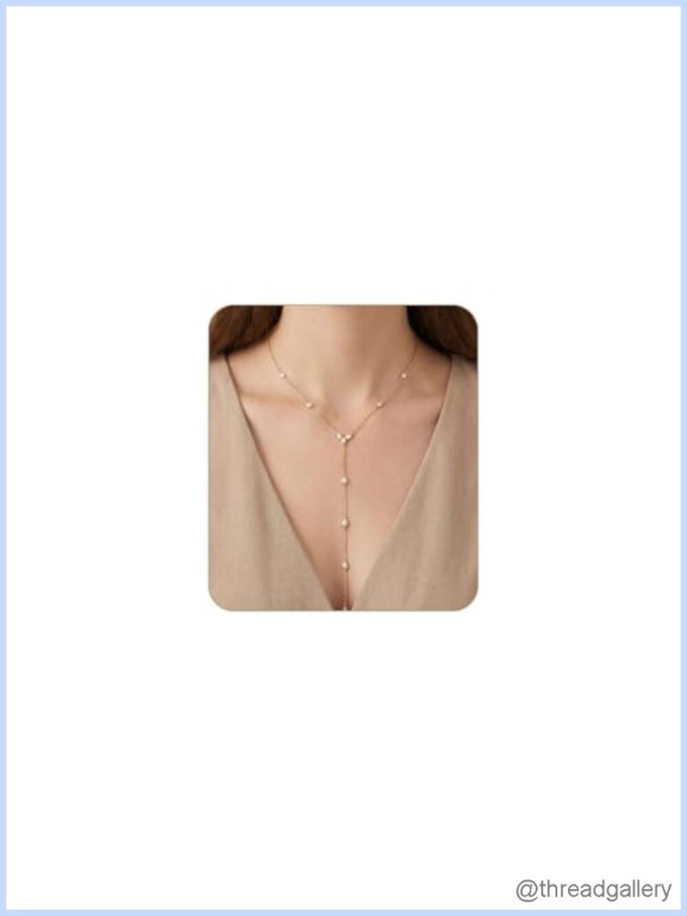14K Gold Plated Lariat Necklace Cubic Zirconia Y Necklace